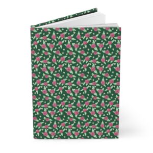 Hardcover Journal Matte in Green Rose Print